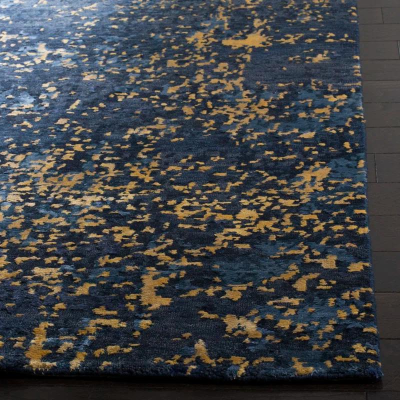 17 Stories Tiffany Hand Knotted 60% Wool, 20% Cotton, And 20% Viscose Abstract Rug