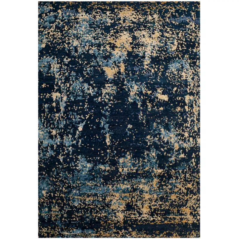 17 Stories Tiffany Hand Knotted 60% Wool, 20% Cotton, And 20% Viscose Abstract Rug