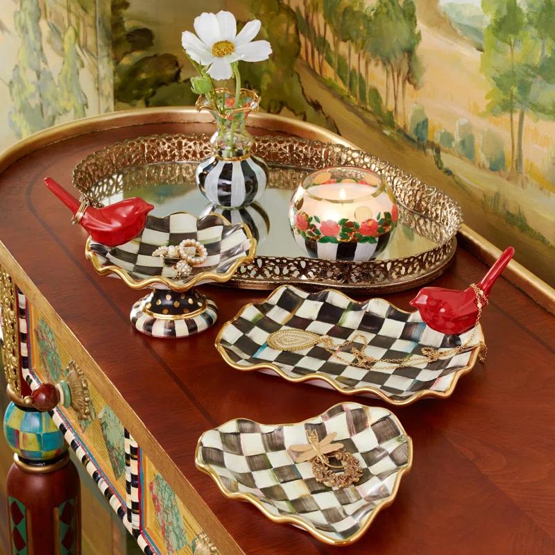 MacKenzie-Childs Courtly Check® Fluted Heart Plate