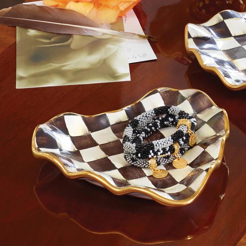 MacKenzie-Childs Courtly Check® Fluted Heart Plate