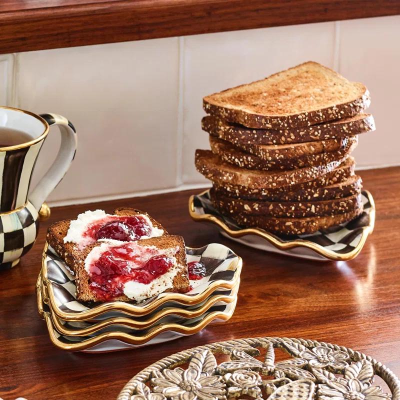 MacKenzie-Childs Courtly Check® Fluted Heart Plate