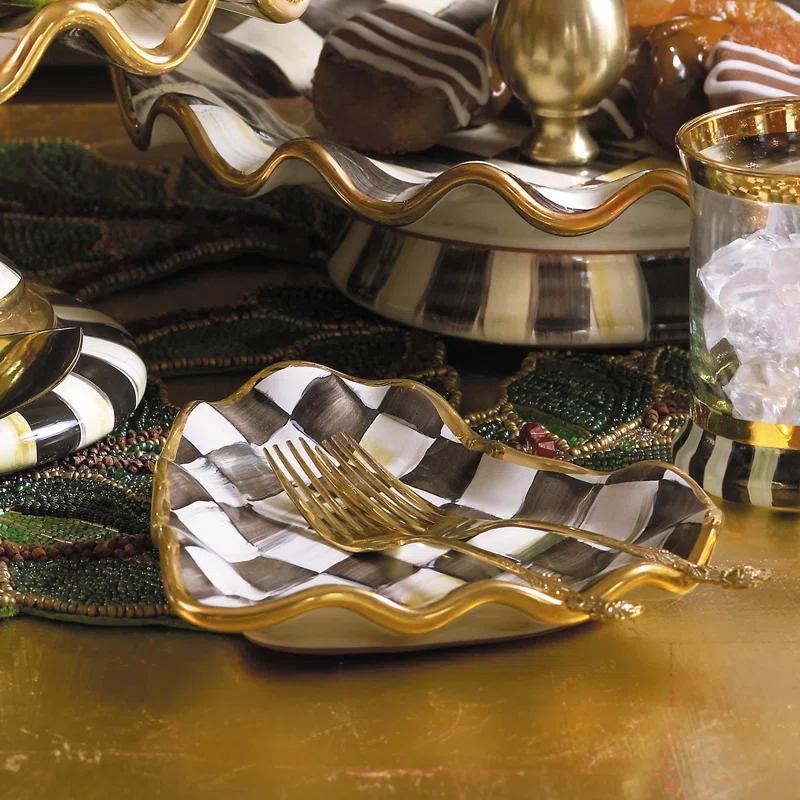 MacKenzie-Childs Courtly Check® Fluted Heart Plate
