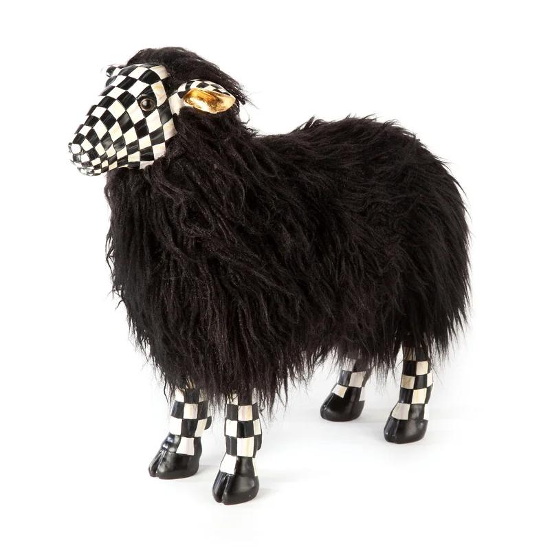 Courtly Check Black Sheep Small Resin Figurine