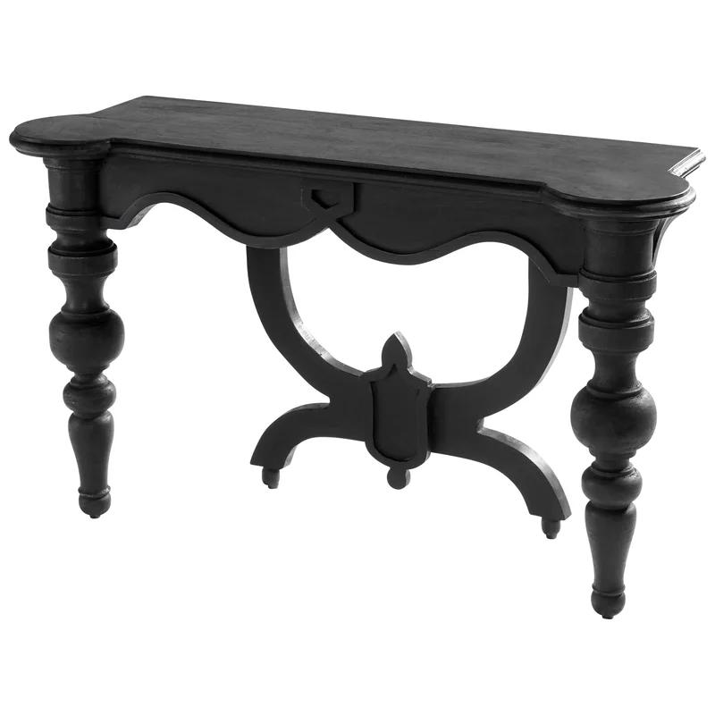 Lacroix 54'' Slate Black Solid Wood Console Table with Storage