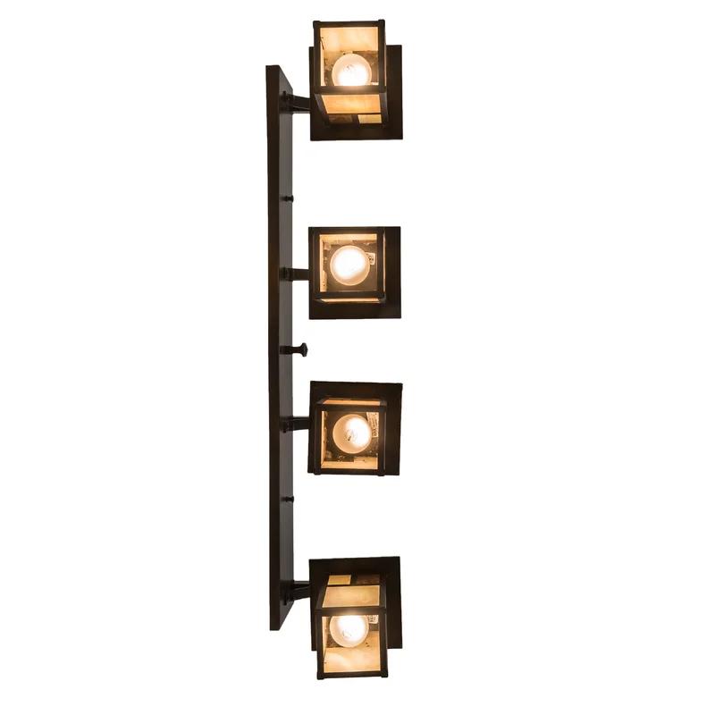 Craftsman Brown 39" Glass 4-Light Dimmable Vanity Light