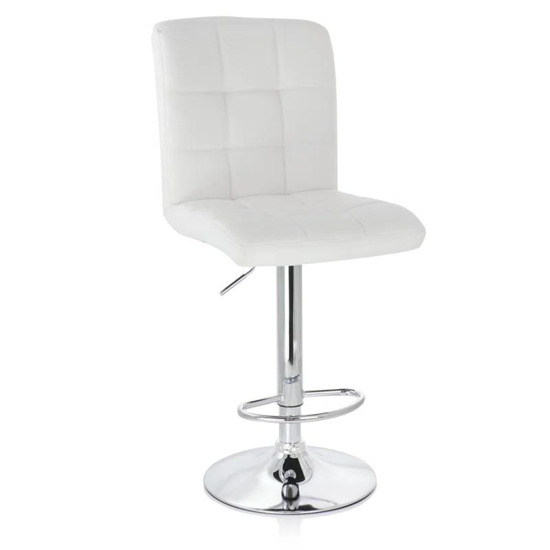 Latitude Run® Jaretssi Swivel Upholstered Adjustable Height Counter Stool with Metal Frame (Set of 2)