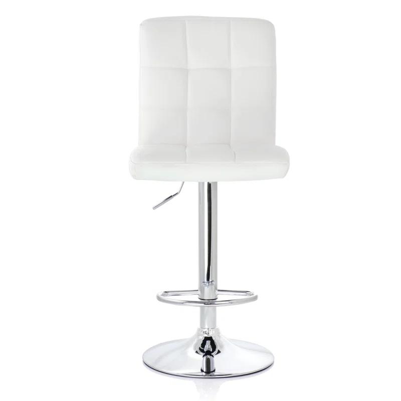 Latitude Run® Jaretssi Swivel Upholstered Adjustable Height Counter Stool with Metal Frame (Set of 2)