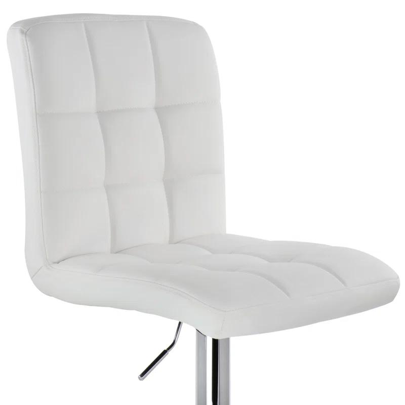 Latitude Run® Jaretssi Swivel Upholstered Adjustable Height Counter Stool with Metal Frame (Set of 2)