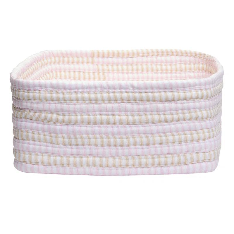 Canvas Pink Braided Rectangular Nesting Basket Set, 3-Piece