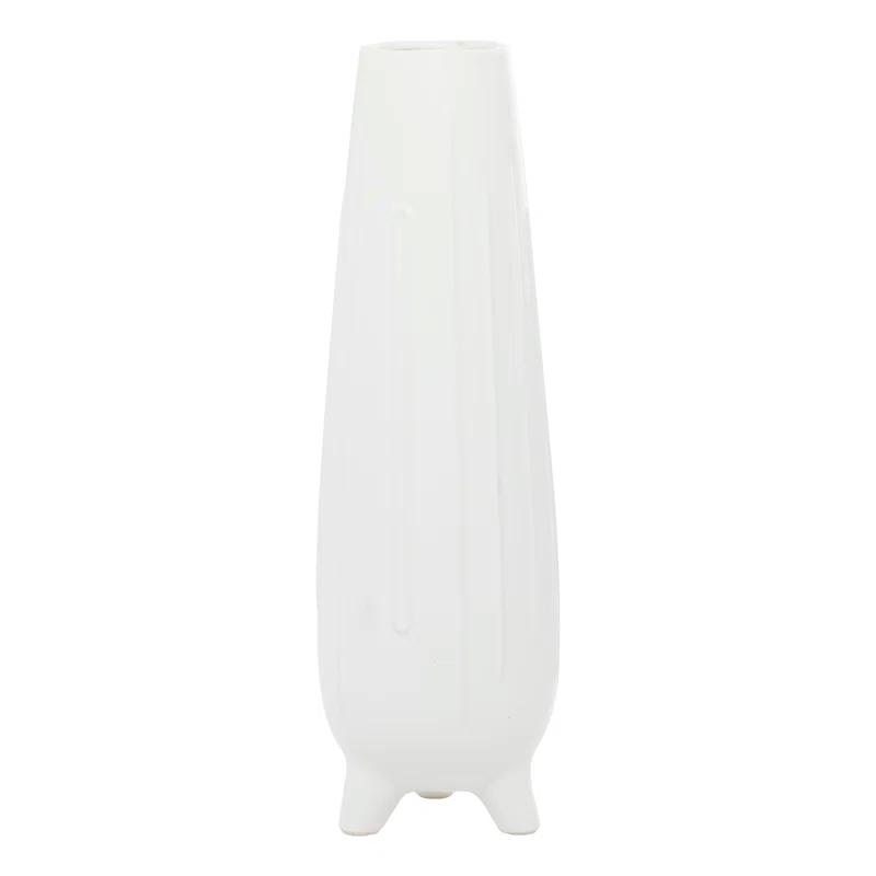 CosmoLiving by Cosmopolitan Cosmoliving By Cosmopolitan White Ceramic Contemporary Vase