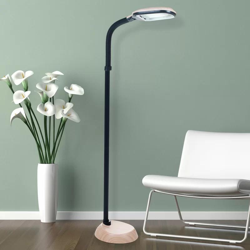 Arcadian 20'' Adjustable Arc Floor Lamp in Light Wood Grain