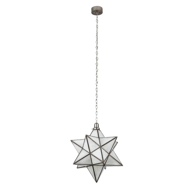 29" Starlight LED Pendant in Brushed Nickel with White Glass