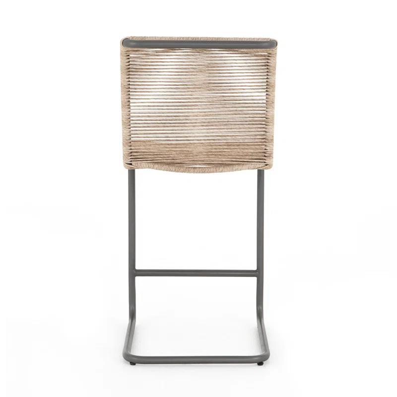 Grover 40" Brown Wicker and Iron Counter Stool