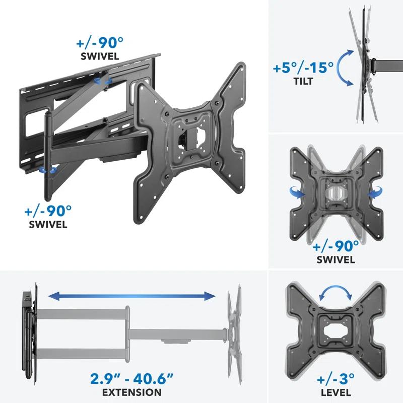 Mount-It Full Motion Extended Corner Long Arm TV Wall Mount |  40" Extra Long Reach Extension & Reviews | Wayfair