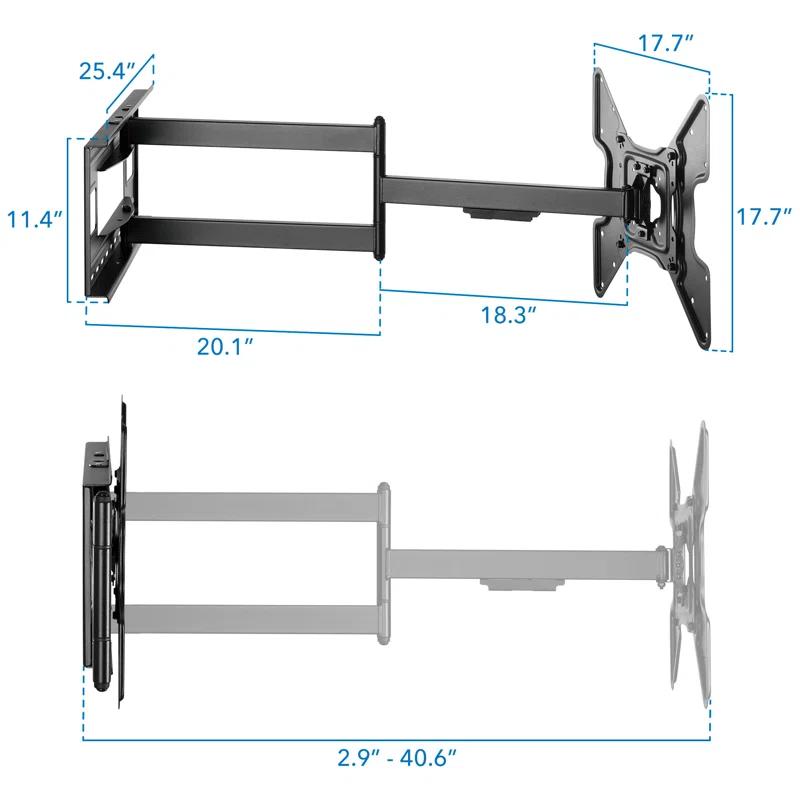 Mount-It Full Motion Extended Corner Long Arm TV Wall Mount |  40" Extra Long Reach Extension & Reviews | Wayfair