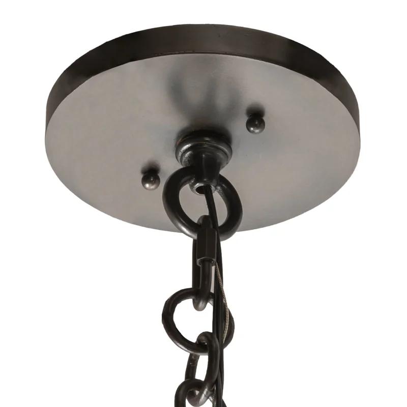 Craftsman Brown 8-Light Clear Glass Pendant