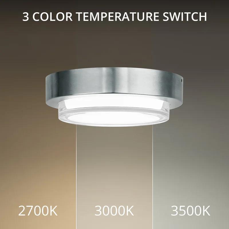 Zenith Modern LED Flush Mount in Stainless Steel