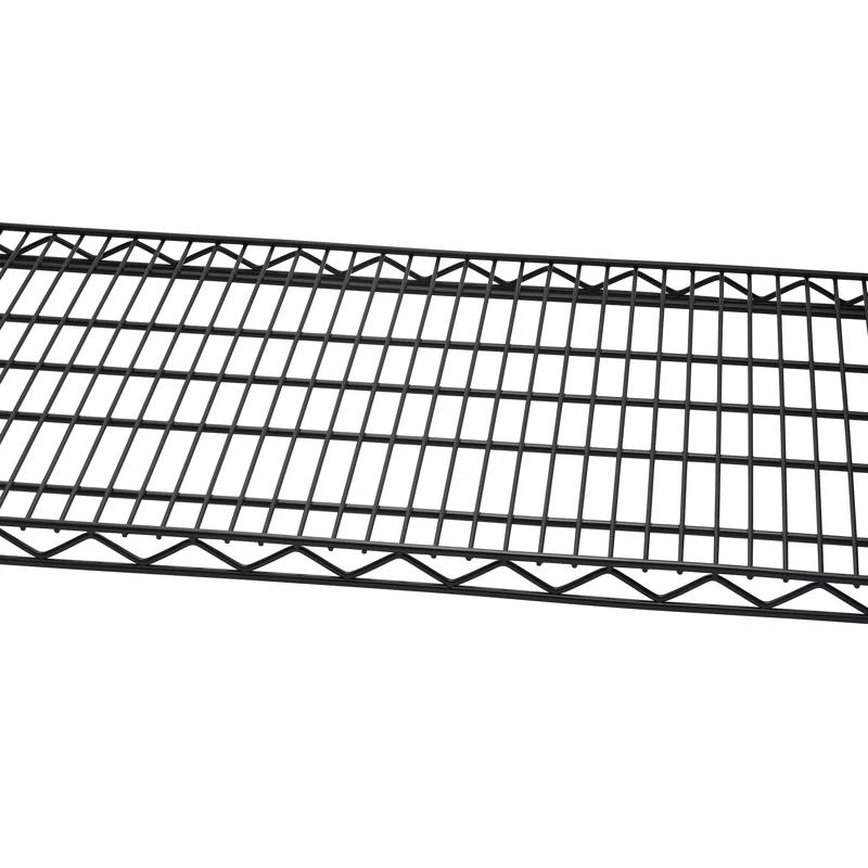 TRINITY Black 4-Tier NSF Rolling Steel Wire Shelving Unit w/ Liners & Wheels (48 in. W x 18 in. D)