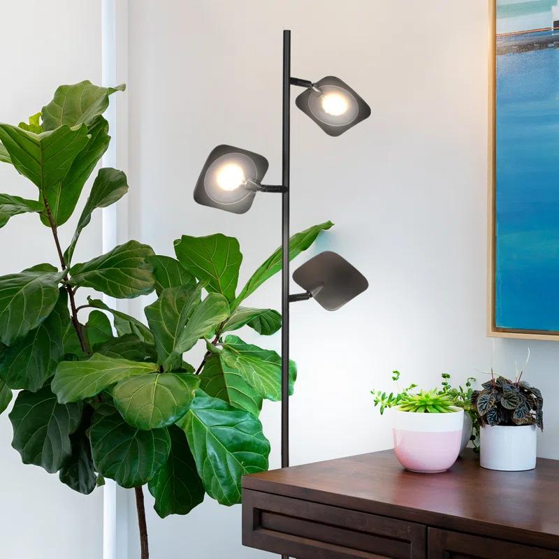 Brightech Tree Industrial LED 3-Way Dimming Floor Lamp with 3 Adjustable Spot Lights