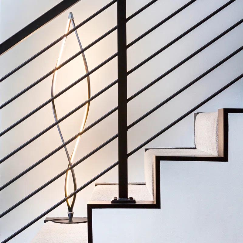 Brightech Twist 43 in. Industrial 2-Light LED Energy Efficient Floor Lamp with Built-In 3-Way Dimmer