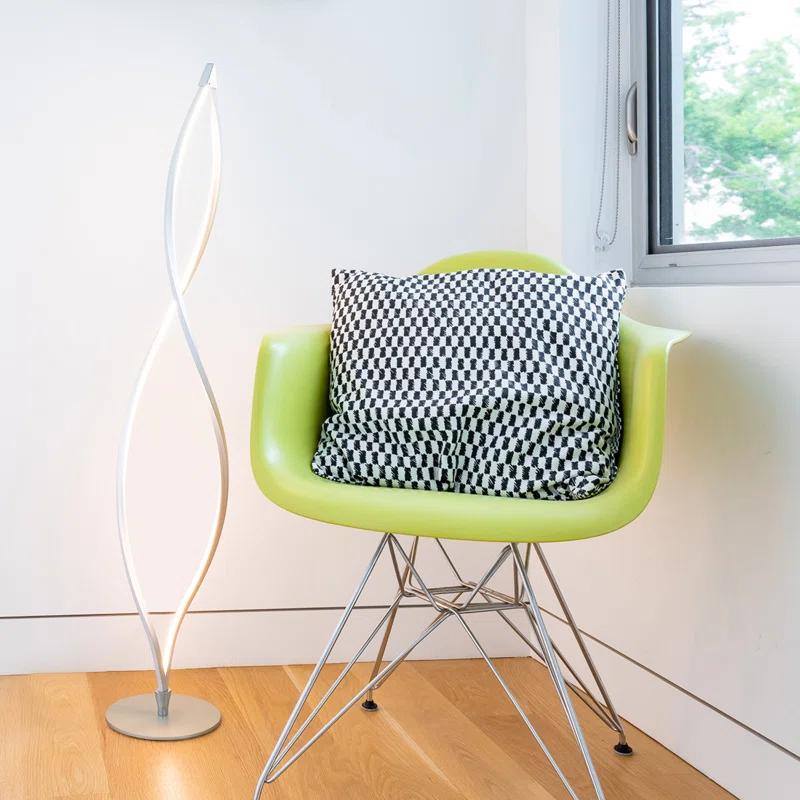 Brightech Twist 43 in. Industrial 2-Light LED Energy Efficient Floor Lamp with Built-In 3-Way Dimmer