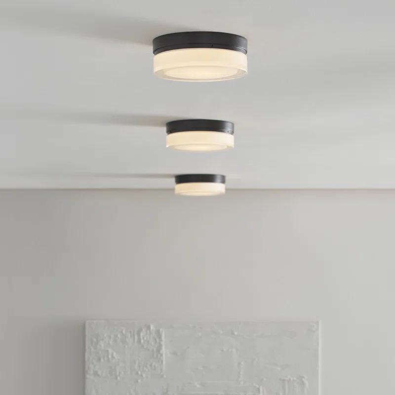 Antique Bronze and Glass LED Flush Mount Ceiling Light