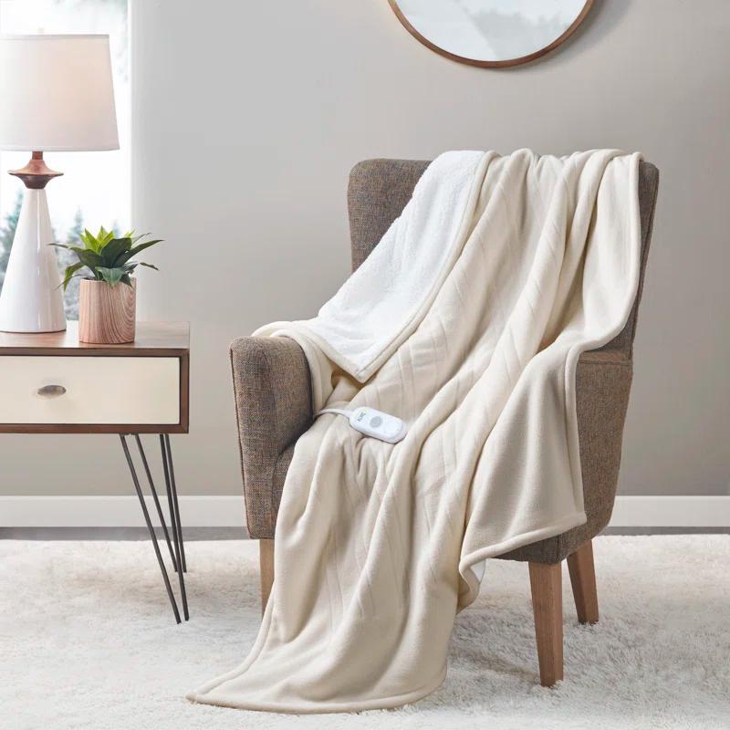 Serta Serta Fleece to Sherpa Heated Throw