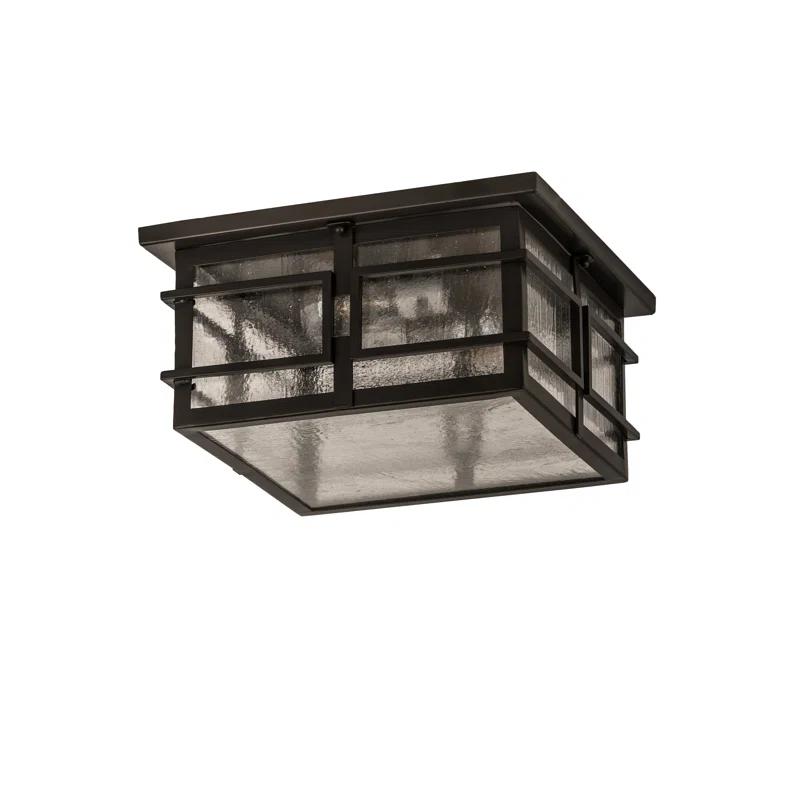 Timeless Bronze 16" Clear Glass LED Flush Mount Light