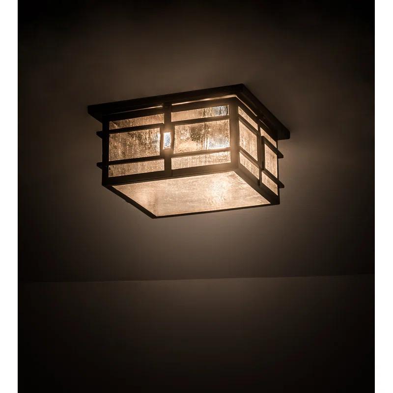 Timeless Bronze 16" Clear Glass LED Flush Mount Light