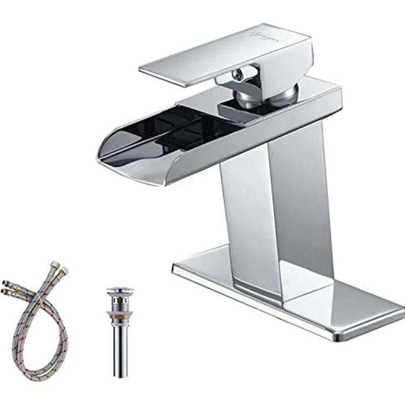 VIBRANTBATH YZJ9009-C-2 Single-Hole Single-handle Bathroom Faucet with Drain Assembly