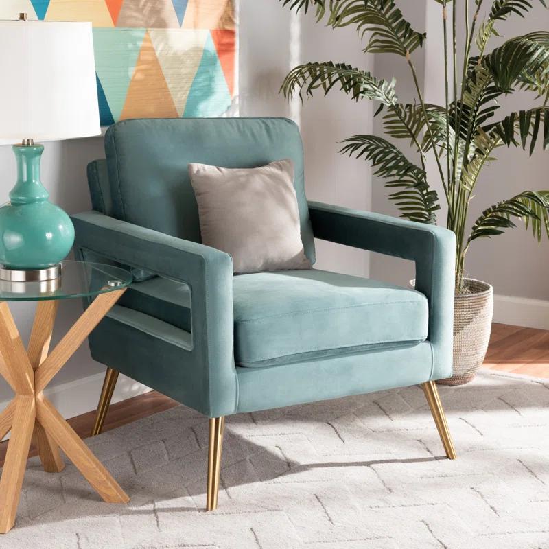 Everly Quinn Arbaaz Velvet Armchair