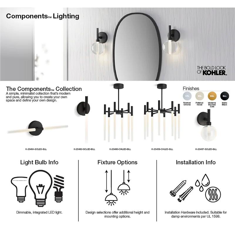 Polished Nickel Minimalist LED Wall Sconce