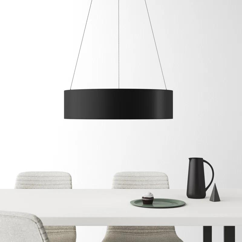 Orbit 23" Black Drum LED Pendant Light