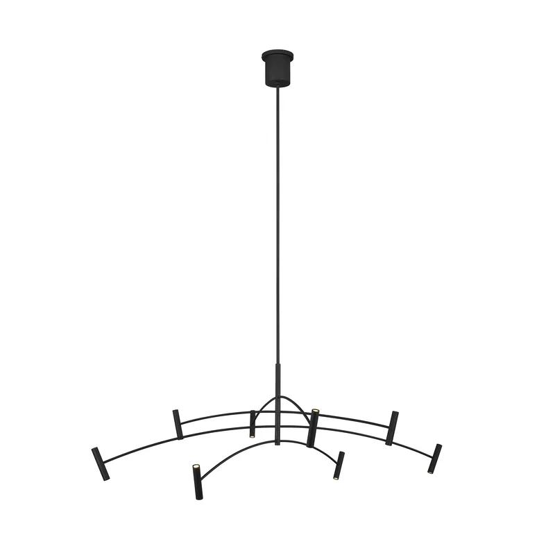 Aerial Matte Black Sputnik LED Chandelier 60.1" with Dimmable Integrated LED