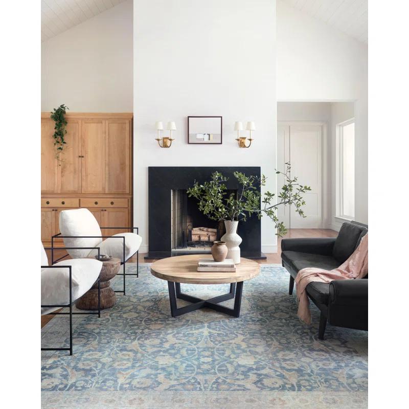 Jules Oriental Machine Made Polyester Indoor Area Rug in Antique Blue/Gray