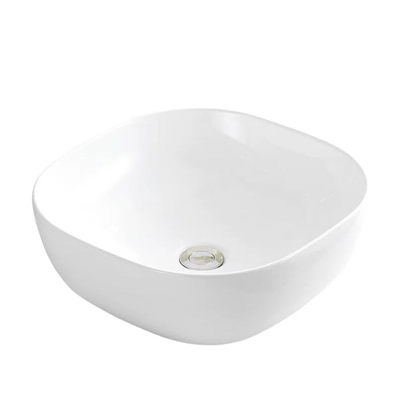 Karran Valera 17 In. Vitreous China Square Vessel Bathroom Sink