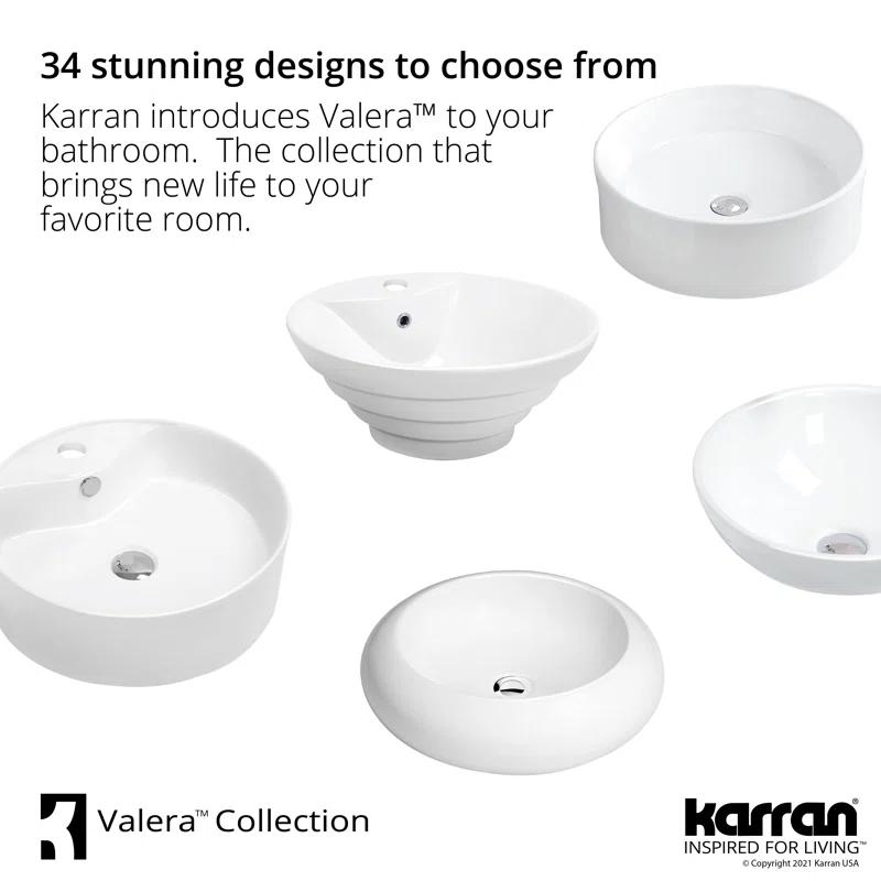 Karran Valera 17 In. Vitreous China Square Vessel Bathroom Sink