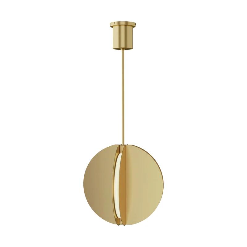 Bauhaus Influence Natural Brass 18" LED Pendant Light