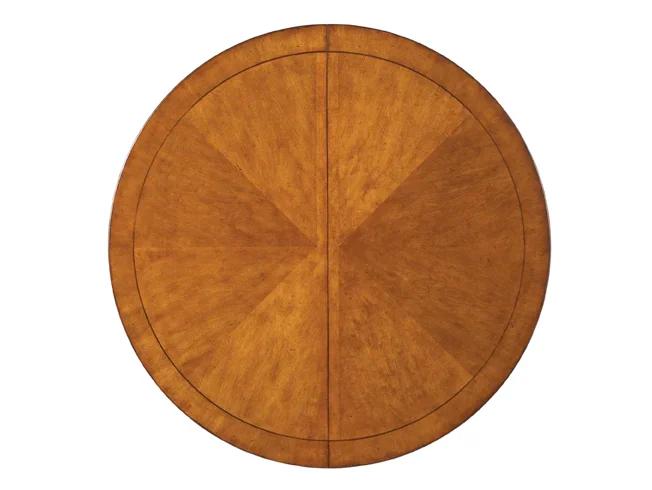 Brown Round Extendable Wood Dining Table