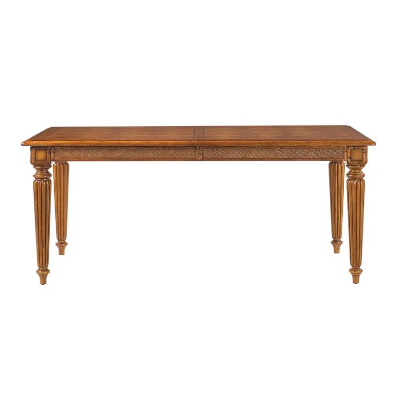 Traditional Grenadine Extendable Bamboo Dining Table for Eight