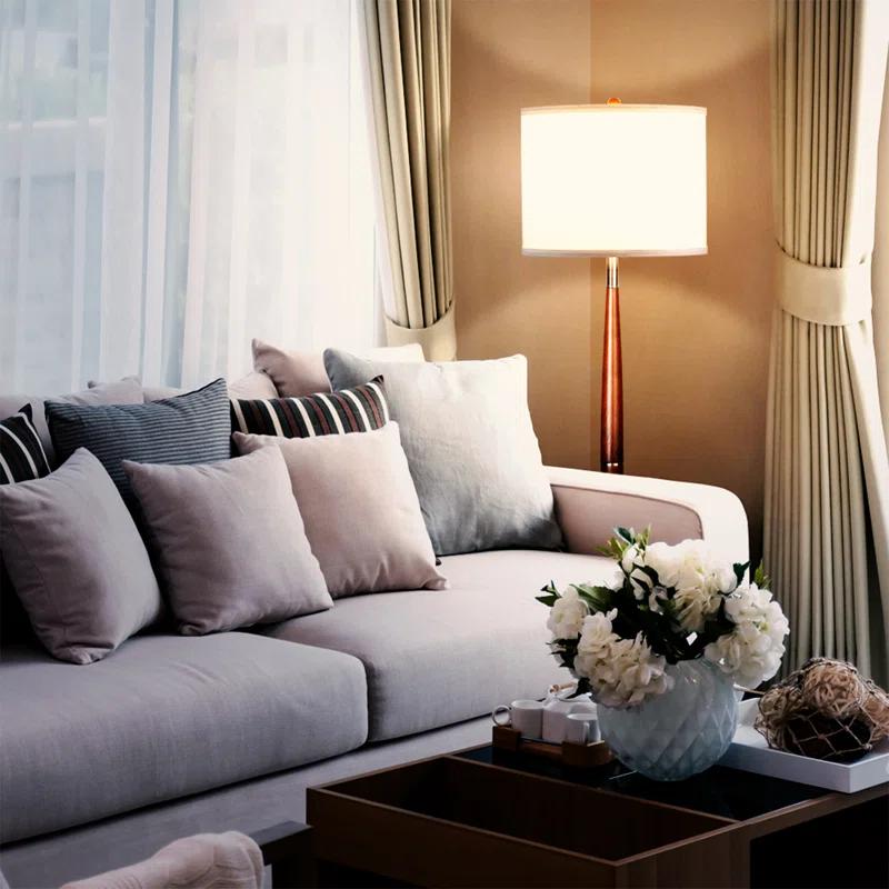 Lucas 61 in. Mid-Century Modern 1-Light LED Energy Efficient Floor Lamp