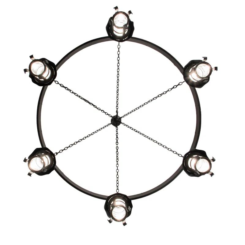 Storybook Cottage Black Crystal 6-Light Chandelier