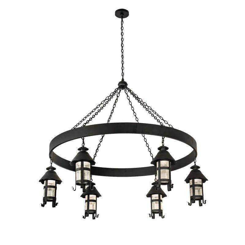 Storybook Cottage Black Crystal 6-Light Chandelier