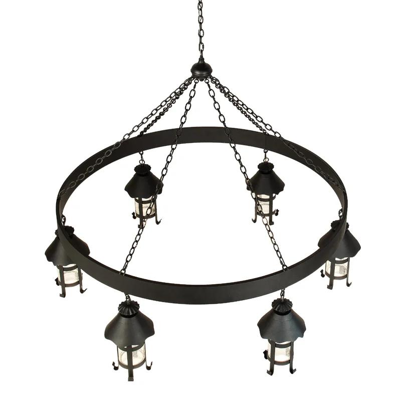 Storybook Cottage Black Crystal 6-Light Chandelier