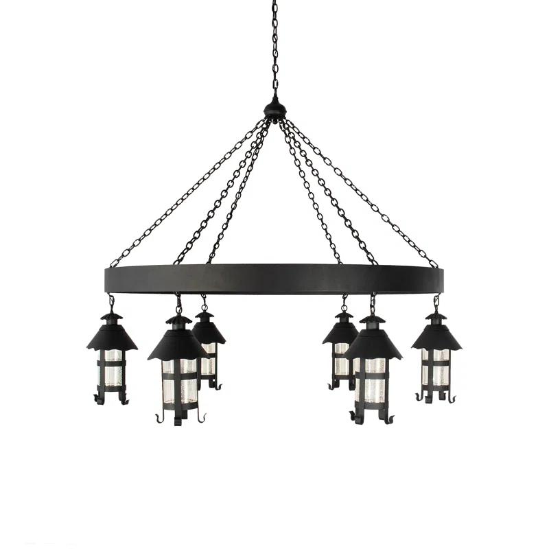 Storybook Cottage Black Crystal 6-Light Chandelier