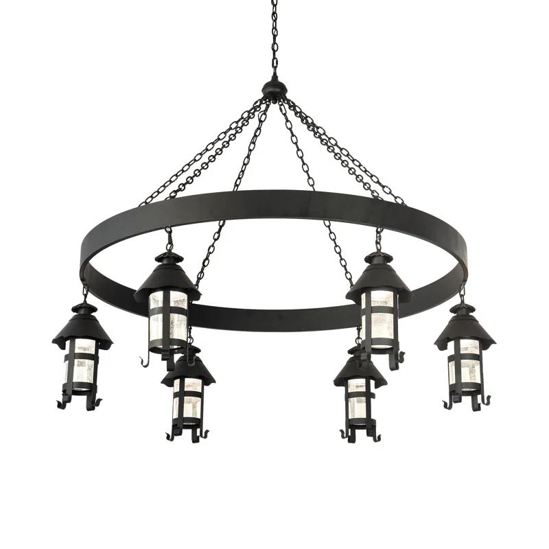 Storybook Cottage Black Crystal 6-Light Chandelier