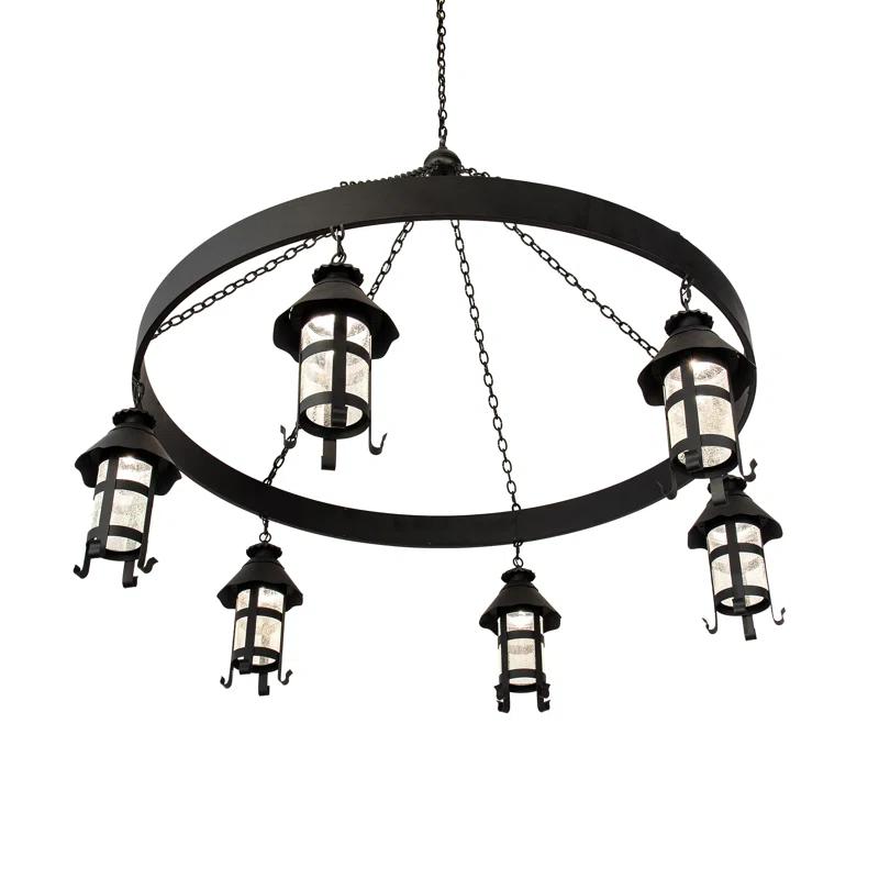Storybook Cottage Black Crystal 6-Light Chandelier