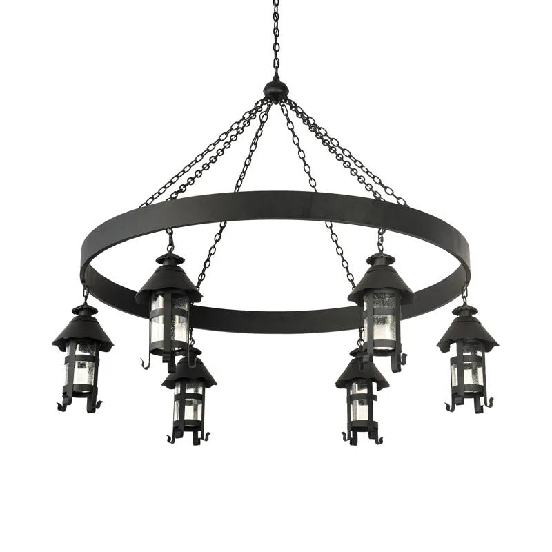 Storybook Cottage Black Crystal 6-Light Chandelier