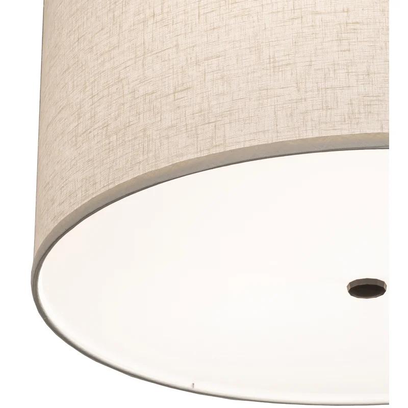 Travilah Oil Rubbed Bronze 3-Light Pendant with Beige Fabric Shade