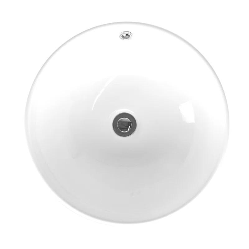 Eisen Home Sutherland 16.93'' White Ceramic Circular Bathroom Sink